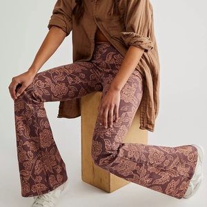 Free People We the Free Penny Pull-On Printed Flare Jeans